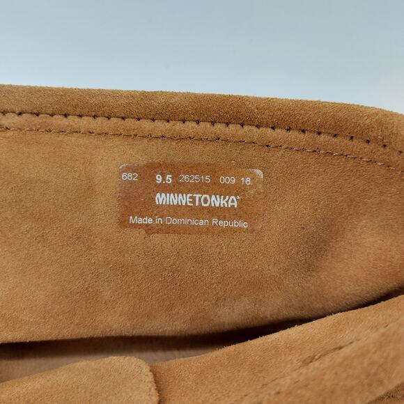 Minnetonka Moccasins Suede Booties Fringe Lace Up Sz 9.5 Boho Western - Picture 4 of 12